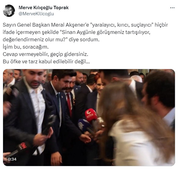 Meral Akşener, 'Sinan Aygün' sorusunu soran gazeteciyi azarladı: Bundan sonra görüştüğüm her kişi için, 'İzin veriyor musunuz?' diye soracağım