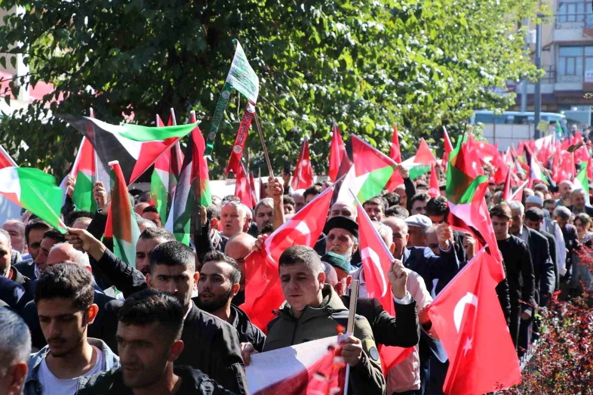 Siirt\'te Filistin için destek yürüyüşü düzenlendi