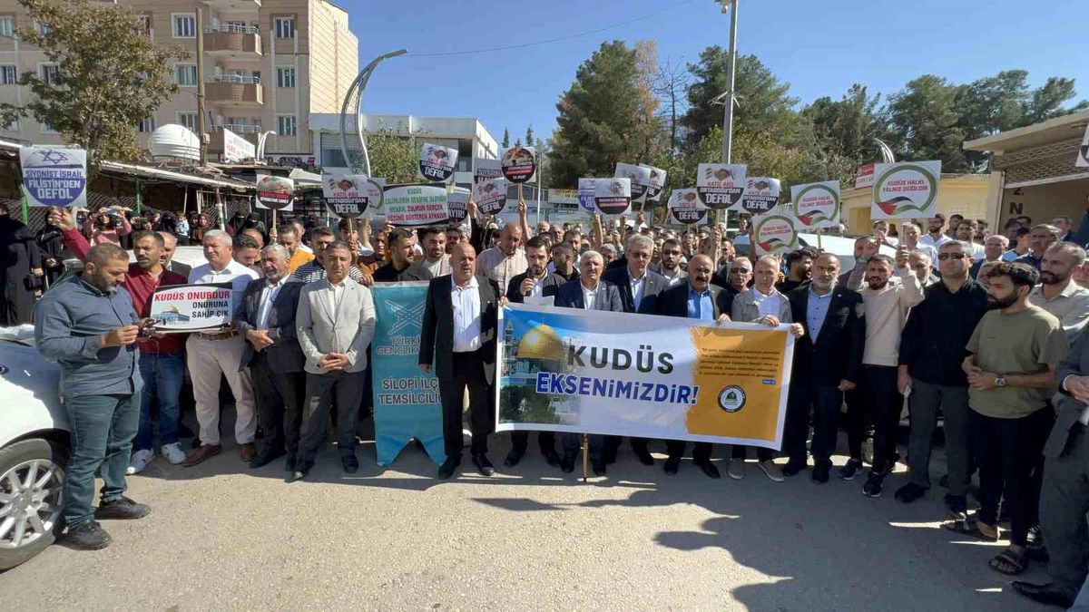 Silopi\'de İsrail\'in Gazze\'ye yönelik saldırılarına tepki