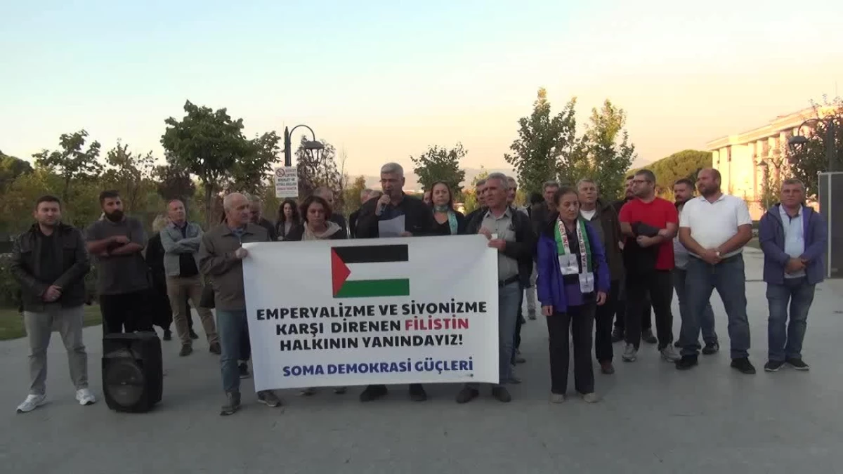 Soma\'da İsrail\'in Filistin\'e yönelik saldırısı protesto edildi