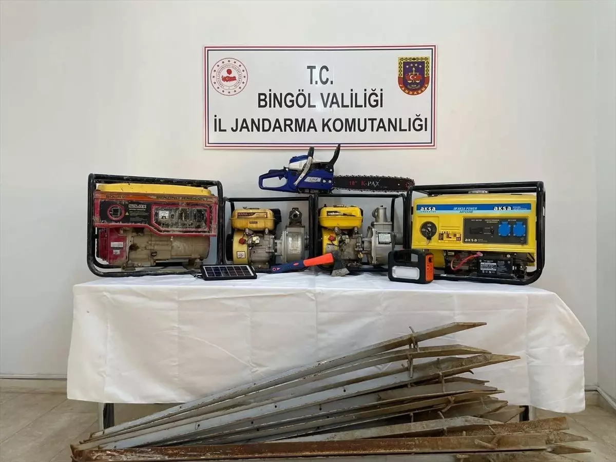 Bingöl\'ün Genç ilçesinde 10 hırsızlık olayını gerçekleştirdikleri iddiasıyla gözaltına alınan 3 şüpheliden 2\'si tutuklandı