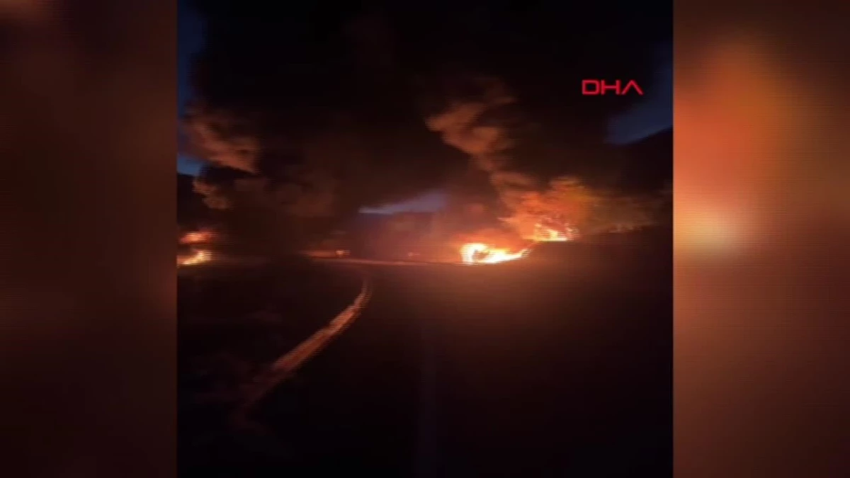 Erzurum\'da Yakıt Yüklü Tanker Devrildi ve Yandı: 1 Ölü
