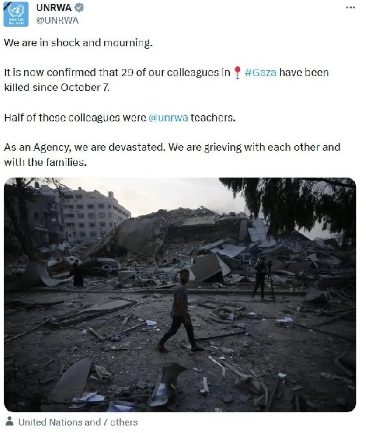 UNWRA, Filistinli Mülteci Çalışanlarının Ölümünü Duyurdu