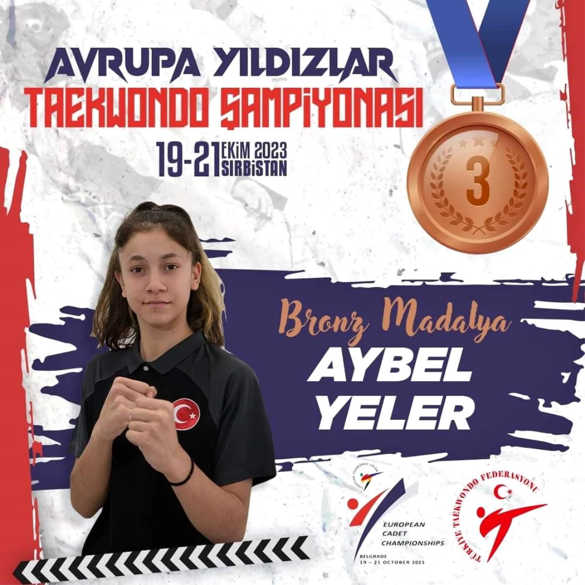 Eskişehirli Milli Tekvando Sporcusu Aybel Yeler Avrupa 3\'üncüsü