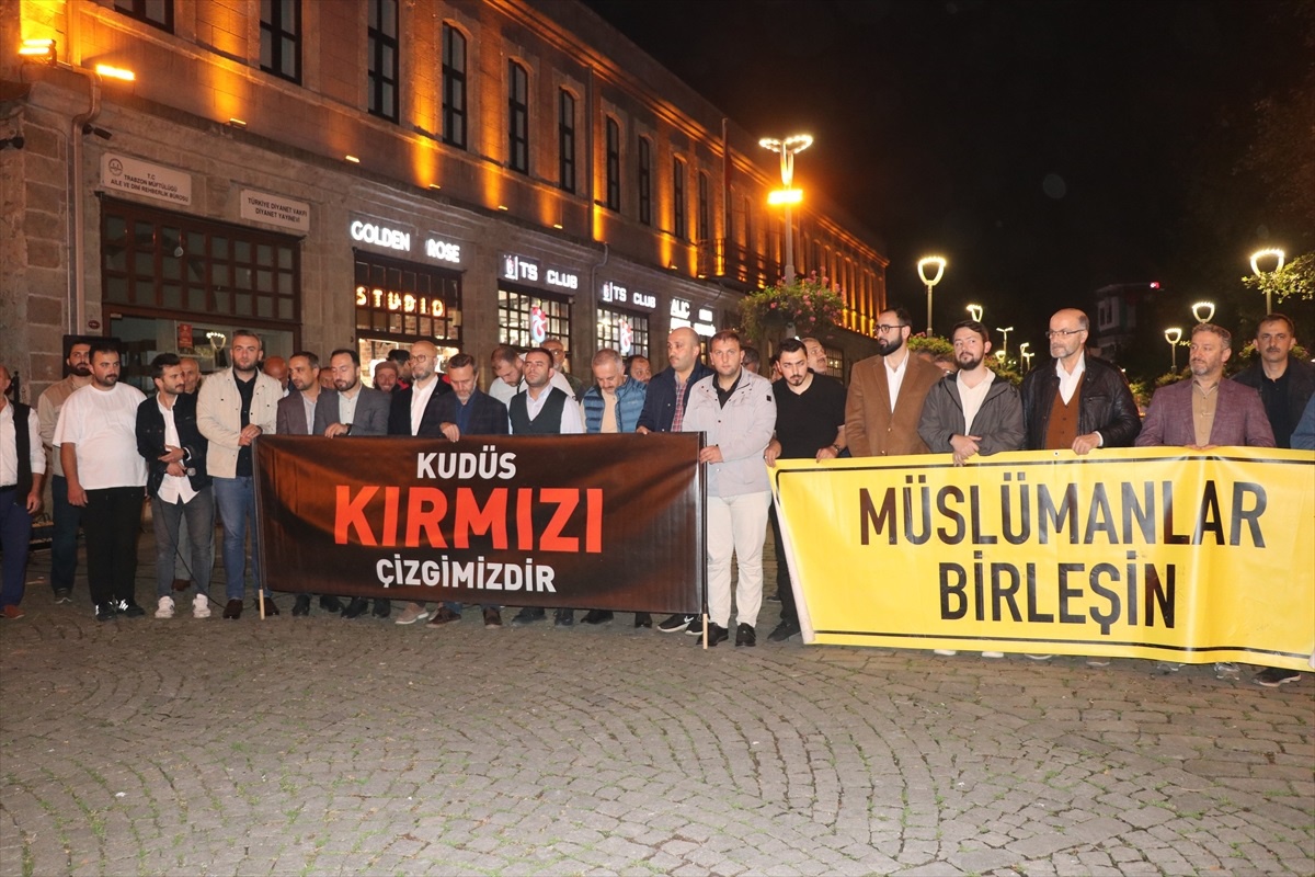Trabzon\'da İsrail\'in Gazze Şeridi\'ne yönelik saldırıları protesto edildi