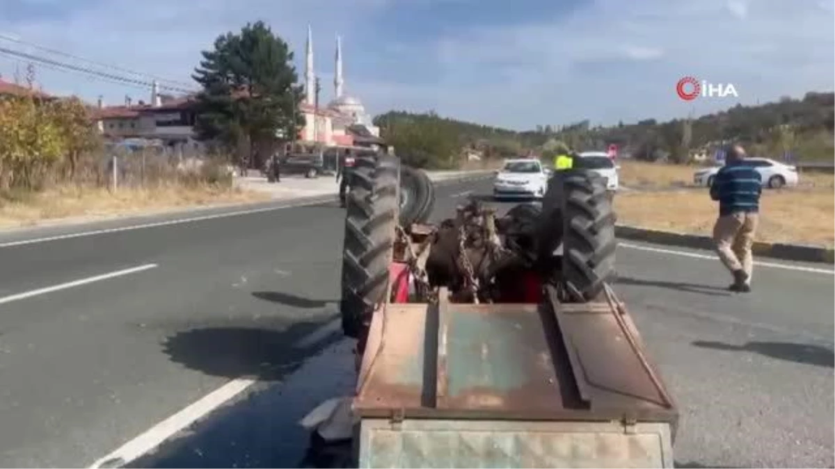 Kazada traktör devrildi, 80 yaşındaki sürücü yaralandı