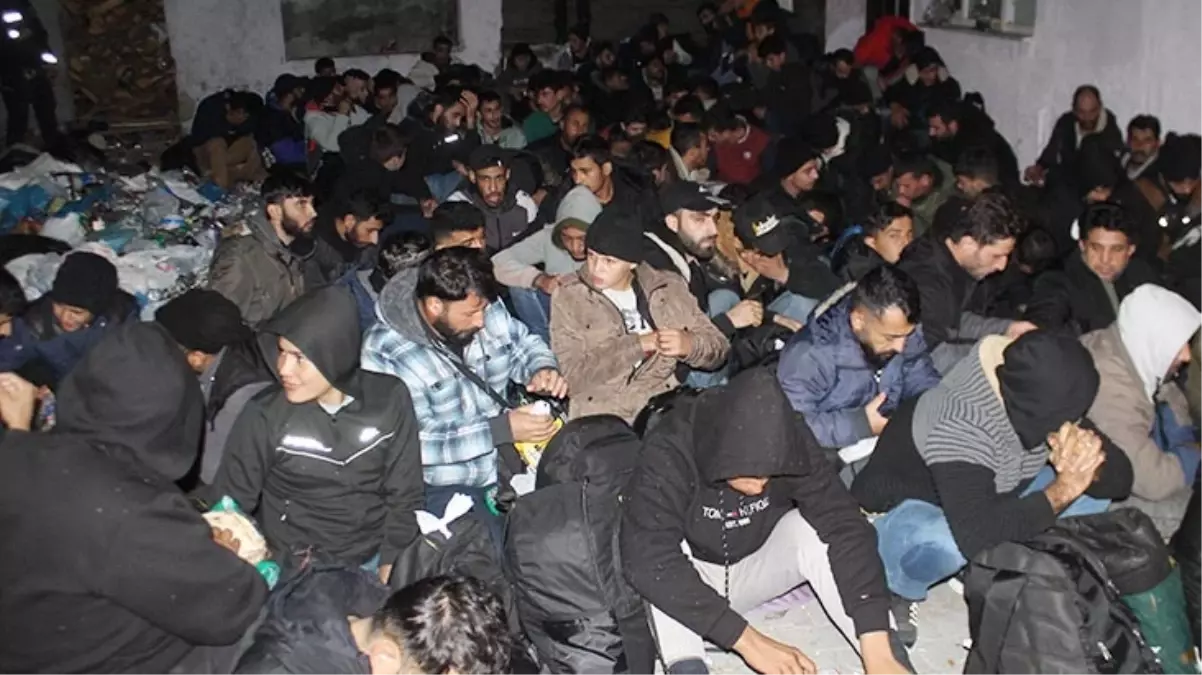 Evin bahçesinde 100 kaçak göçmen yakalandı