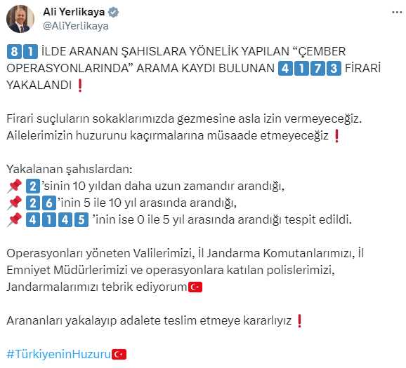 Çember operasyonlarında 4 bin 133 kişi yakalandı Çember operasyonlarında 4 bin 133 kişi yakalandı