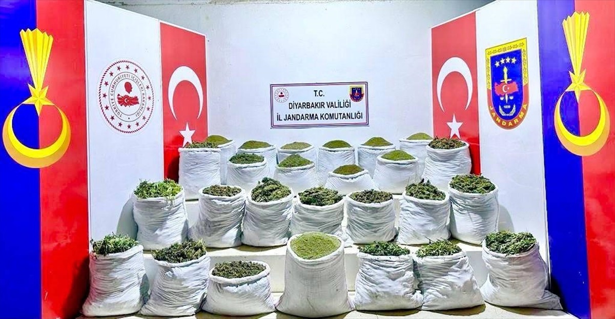 Diyarbakır\'da büyük uyuşturucu operasyonu: 1 ton 640 kilogram esrar ve 40 bin 620 kök skunk ele geçirildi