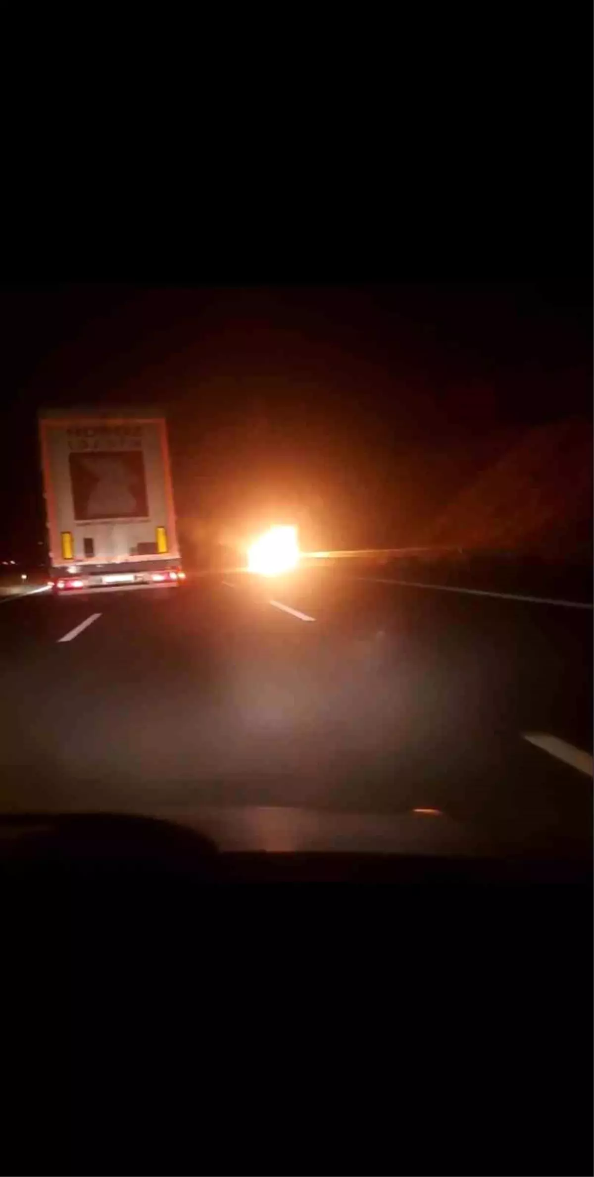 Anadolu Otoyolu\'nda otomobil yangını