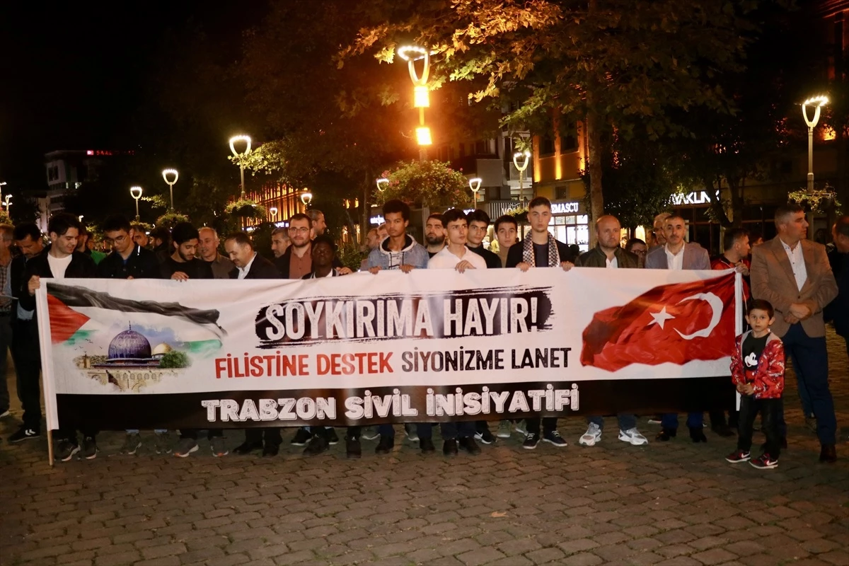 Trabzon Sivil İnisiyatifi İsrail\'in Gazze saldırılarını protesto etti