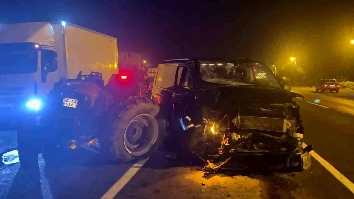 Zonguldak\'ta traktör ile panelvan aracın karıştığı kaza