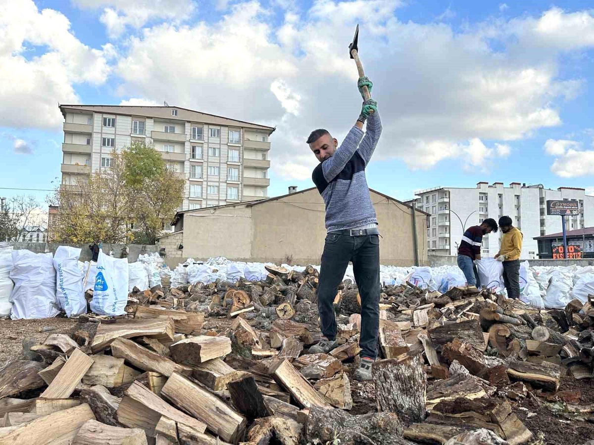 Yüksekova\'da Oduncular Kış Hazırlıklarına Devam Ediyor
