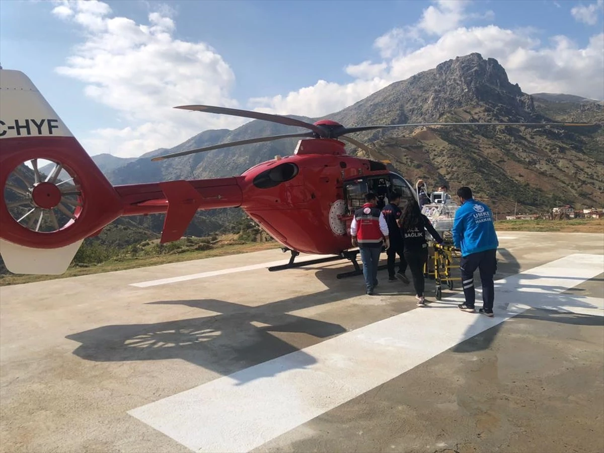 Şemdinli\'de doğan bebek ambulans helikopterle Van\'a sevk edildi