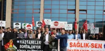 Diyarbakır, Şırnak, Siirt ve Mardin'de Sağlık-Sen'den İsrail protestosu