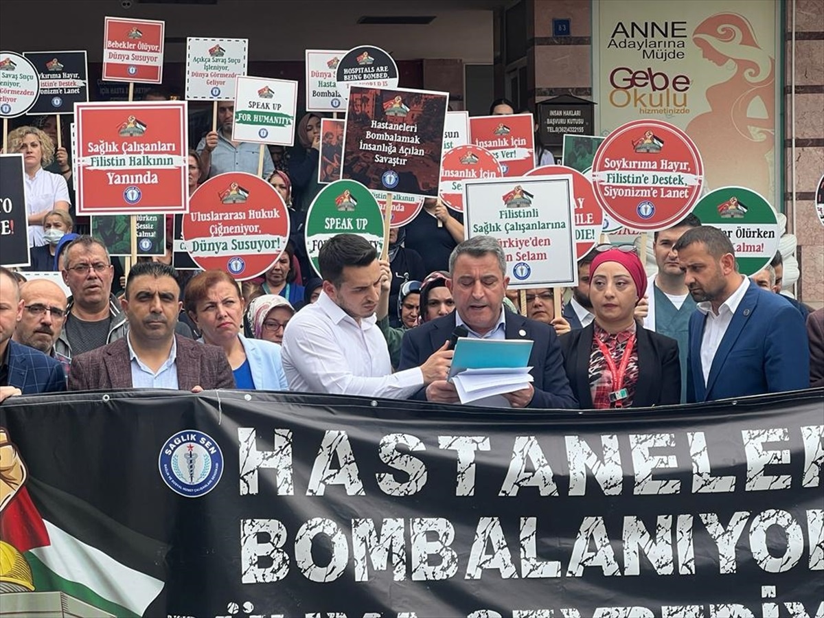 Siirt\'te sağlıkçılar İsrail\'in saldırılarını kınadı