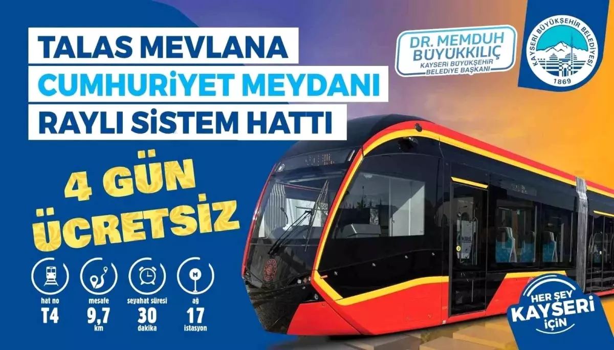 Başkan Büyükkılıç\'tan müjde: "Yeni tramvay hattı, 4 gün boyunca ücretsiz"