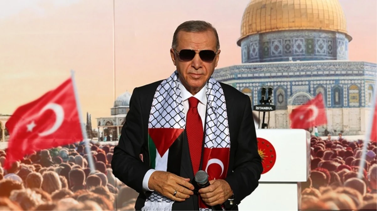 Filistin Mitingi\'nde Cumhurbaşkanı Erdoğan, İsrail\'e gözdağı verdi: Bir gece ansızın gelebiliriz