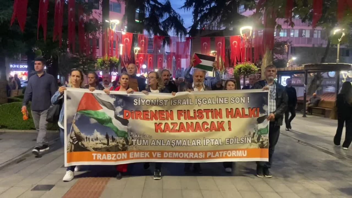 Eğitim-Sen Trabzon Şubesi İsrail\'in Filistin\'e yönelik saldırılarını protesto etti