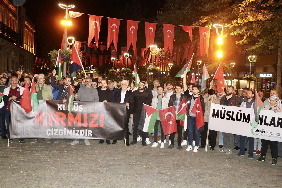 Trabzon\'da İsrail\'in Gazze\'ye yönelik saldırıları protesto edildi