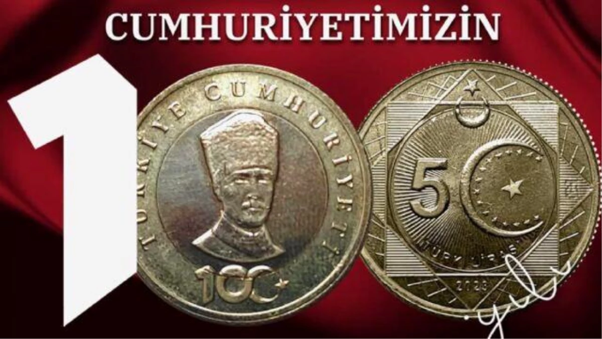Türkiye Cumhuriyeti\'nin 100. Yılı İçin 5 TL Madeni Para Basıldı