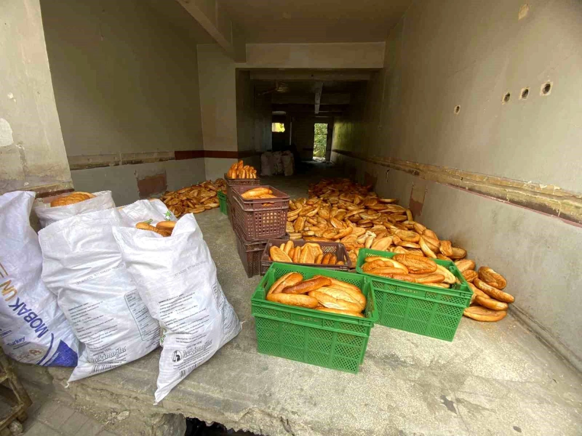 Elazığ\'da Bayat Ekmekler Ağır Hasarlı Bina İçine Atıldı