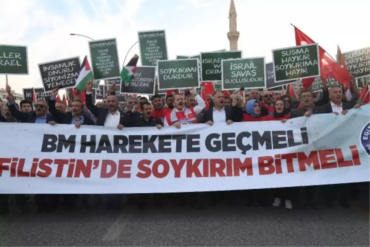 Eğitim-Bir-Sen\'den İsrail\'e yürüyüşlü protesto