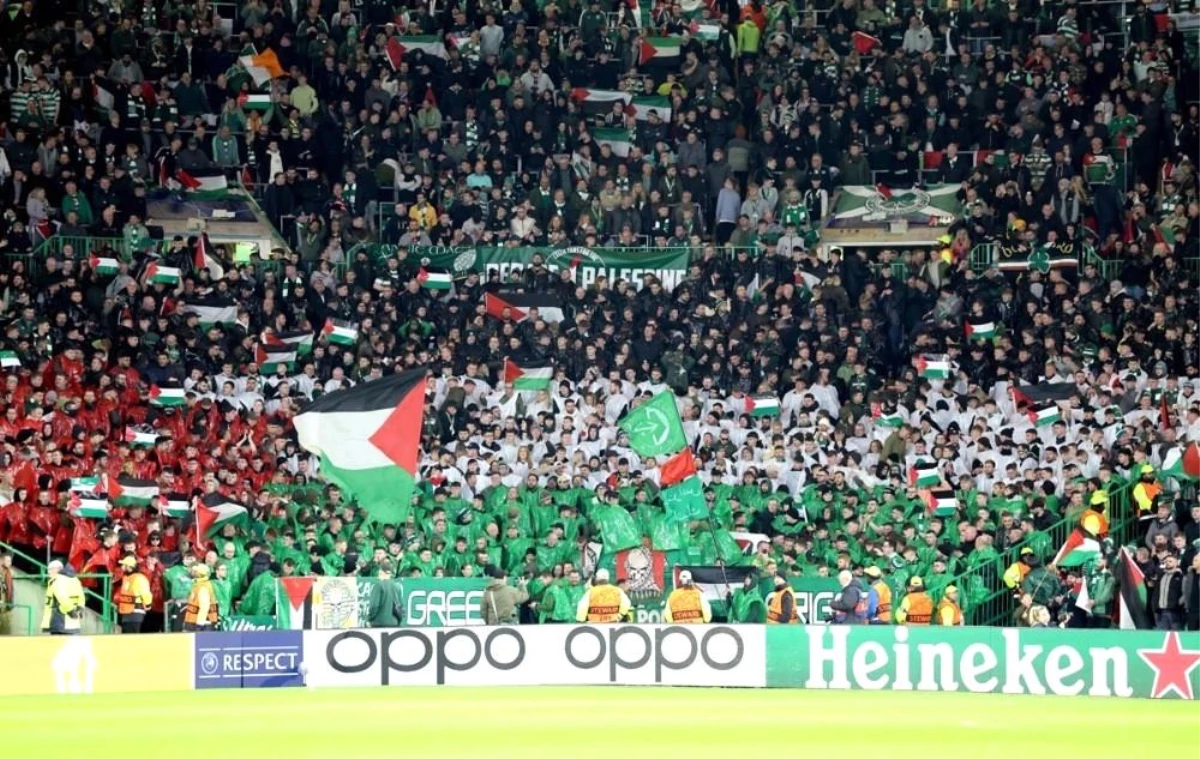 Celtic, Filistin bayrağı açan taraftarların iç saha maçlarına girmesini yasakladı