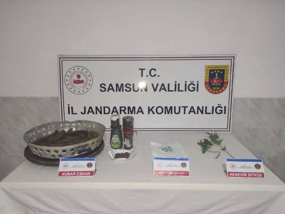 Samsun\'da Yasa Dışı Kenevir Ekip, Kubar Esrar Üreten Şahıs Gözaltına Alındı
