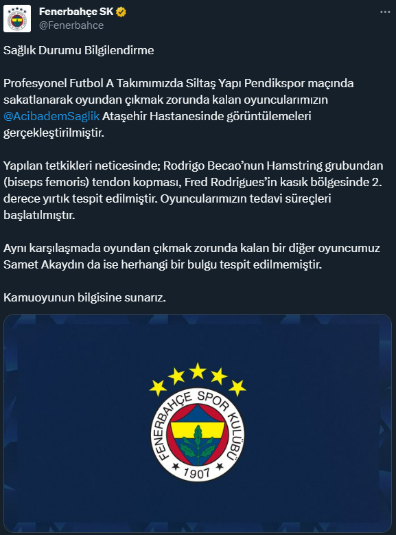 Taraftarların dünyası resmen başına yıkıldı! Fenerbahçe'de takımın bel kemiği ilk devreyi kapattı