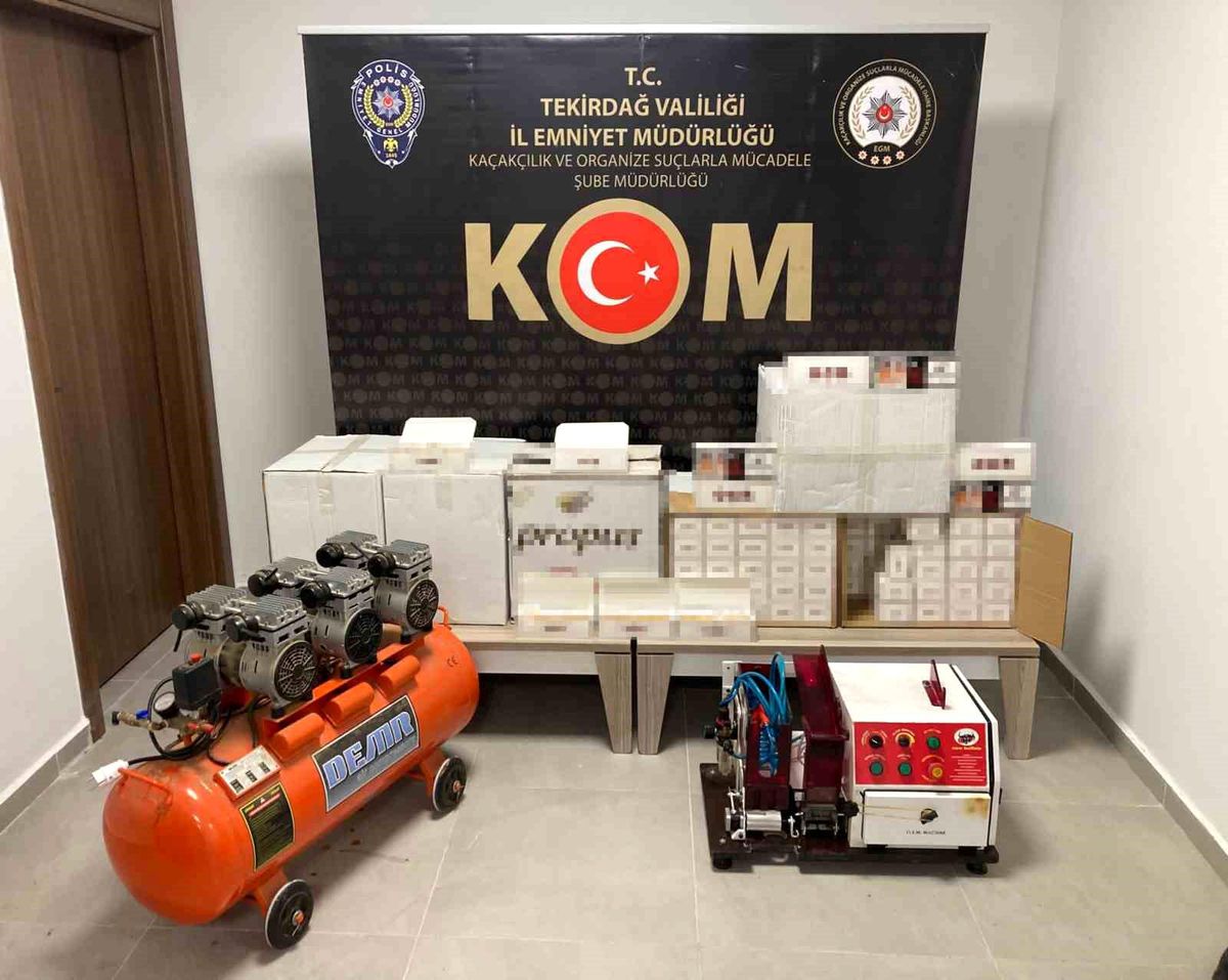 Tekirdağ\'da 60 Bin Adet Makaron ve 150 Kilogram Tütün Ele Geçirildi