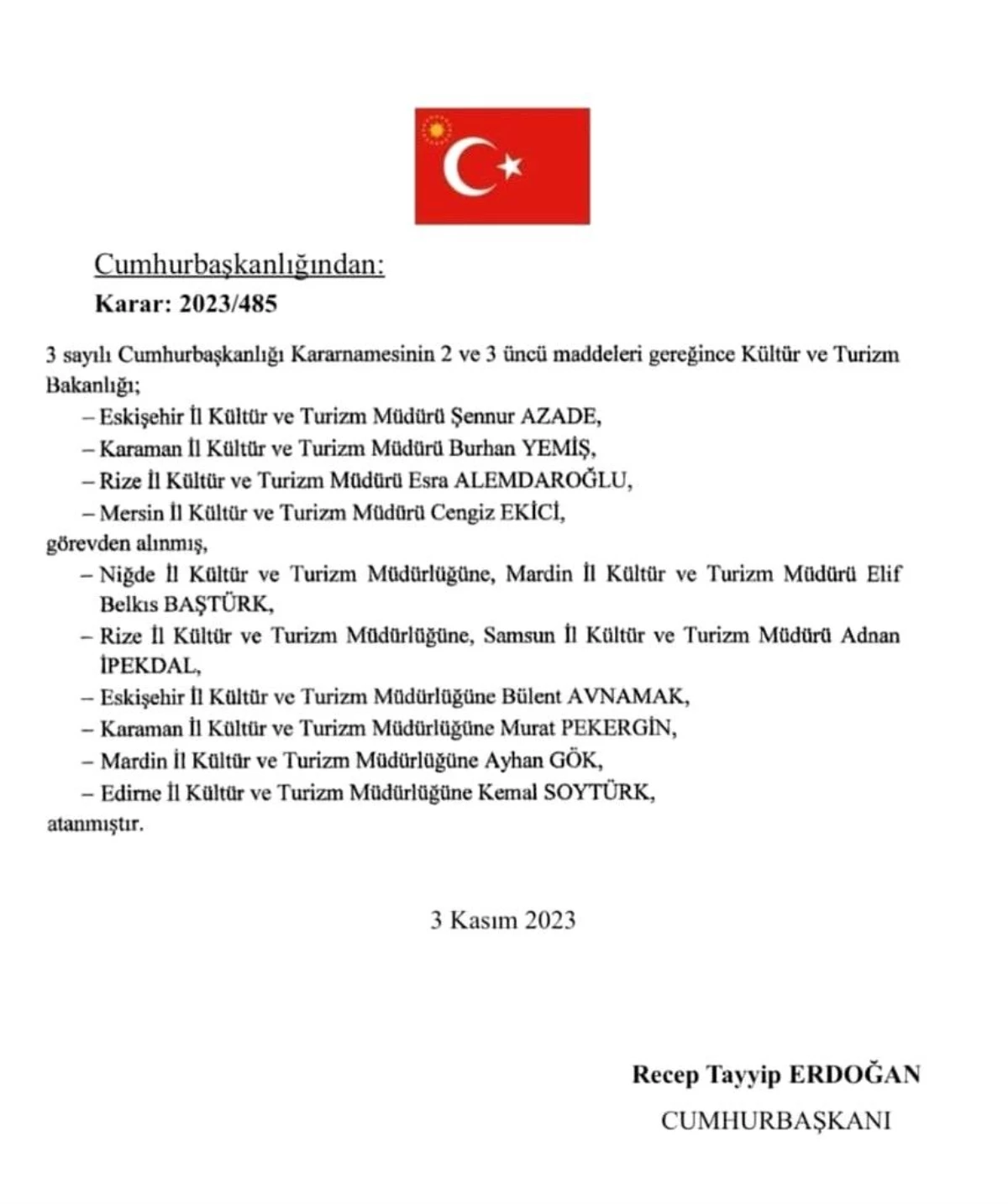 Samsun İl Kültür ve Turizm Müdürü İpekdal, Rize\'ye atandı