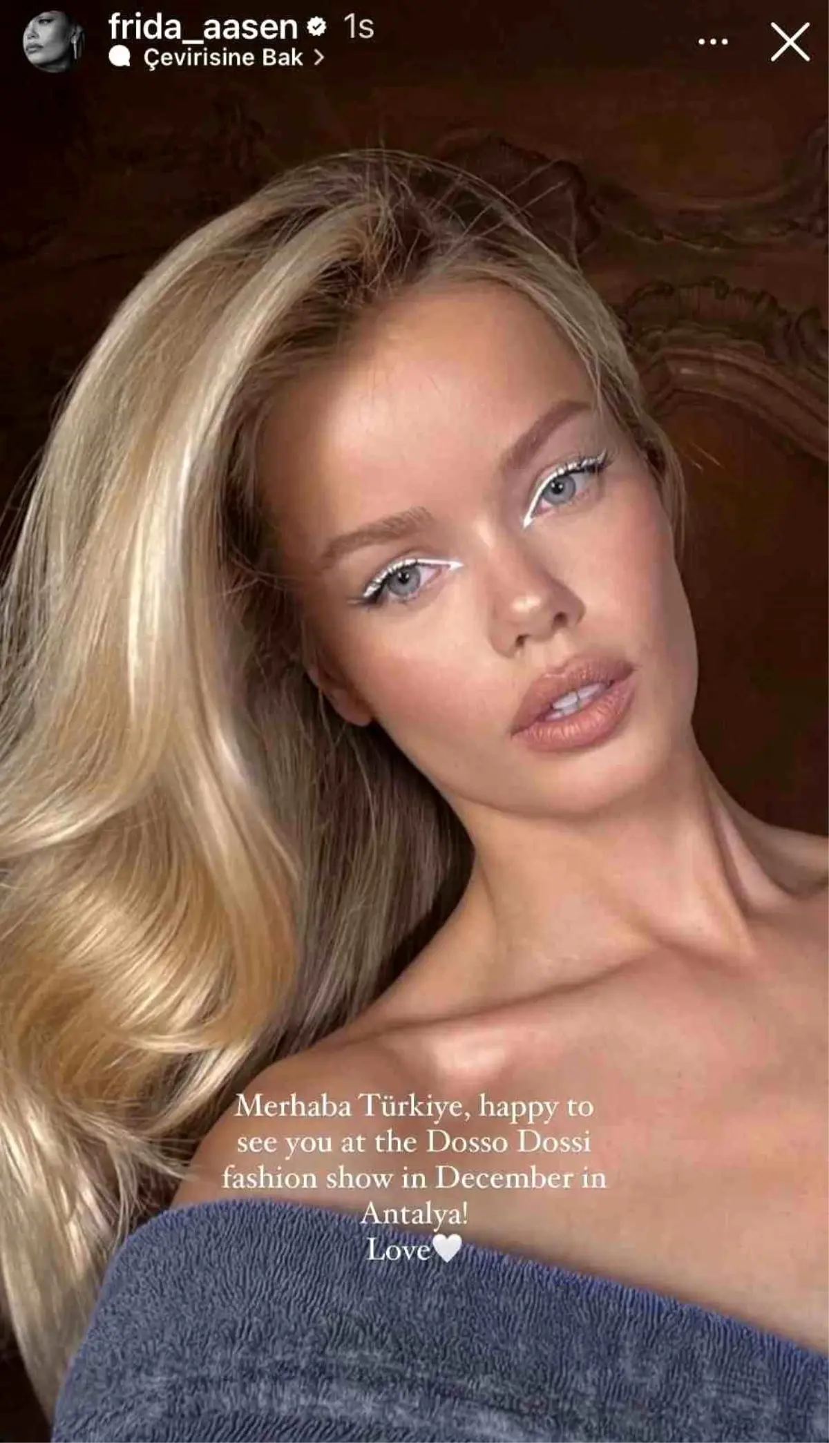 Norveçli Ünlü Top Model Frida Aasen\'den Türkiye\'ye Mesaj