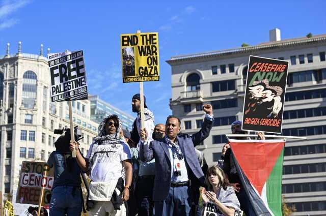 Washington'da Filistin'e Destek Gösterisi