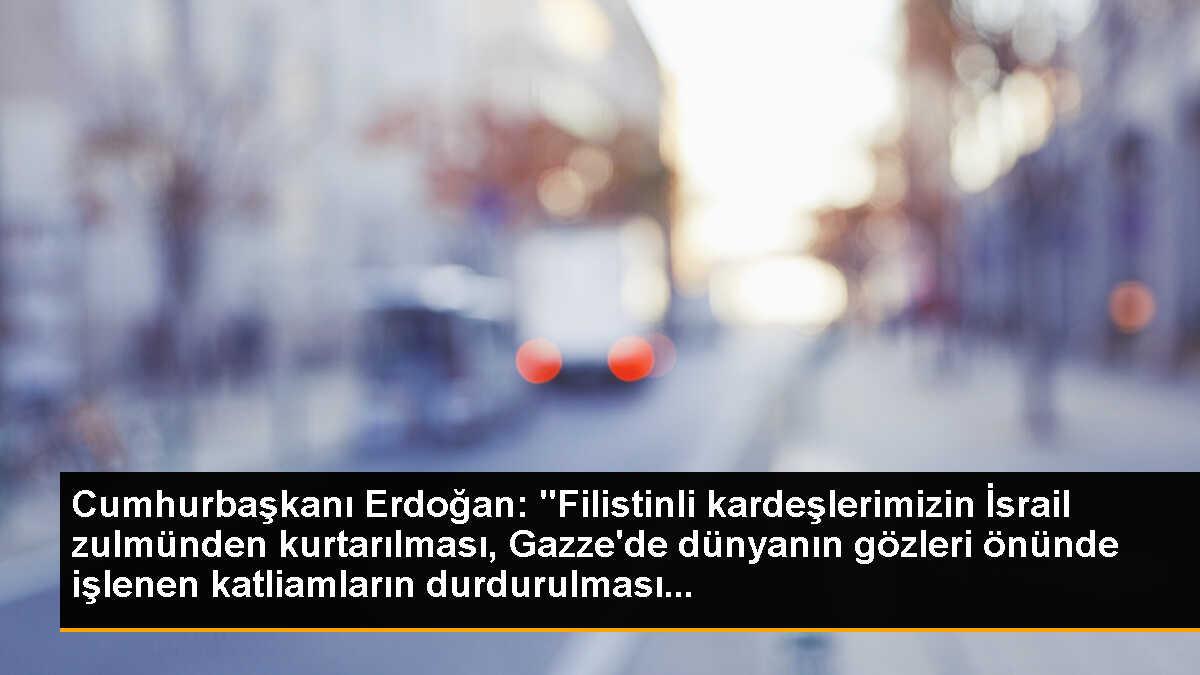 Cumhurbaşkanı Erdoğan: "Filistinli kardeşlerimizin İsrail zulmünden kurtarılması, Gazze\'de dünyanın gözleri önünde işlenen katliamların durdurulması...
