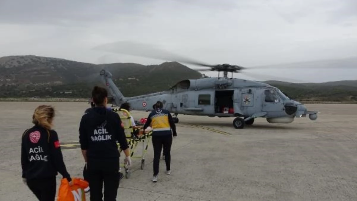 Gökçeada\'da Kalp Krizi Geçiren Kişi Helikopter ile Çanakkale\'ye Sevk Edildi