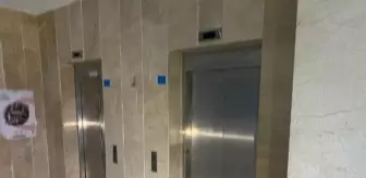 Rize'de KYK yurdunda zemine çakılan boş asansör panik yarattı
