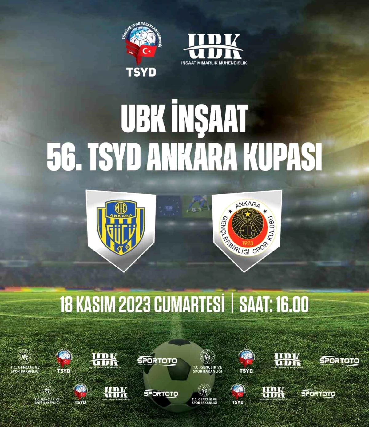 TSYD Ankara Şubesi Kupası MKE Ankaragücü ile Gençlerbirliği arasında oynanacak