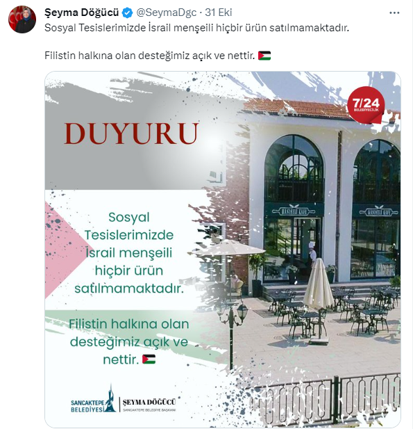 İstanbul ilçe belediyeleri İsrail ürünlerine boykot kampanyası başlattı