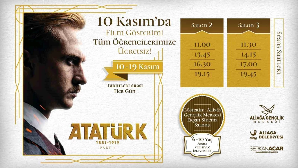 Atatürk 1881-1919 Filmi Ara Tatilde Öğrencilere Ücretsiz Gösterilecek