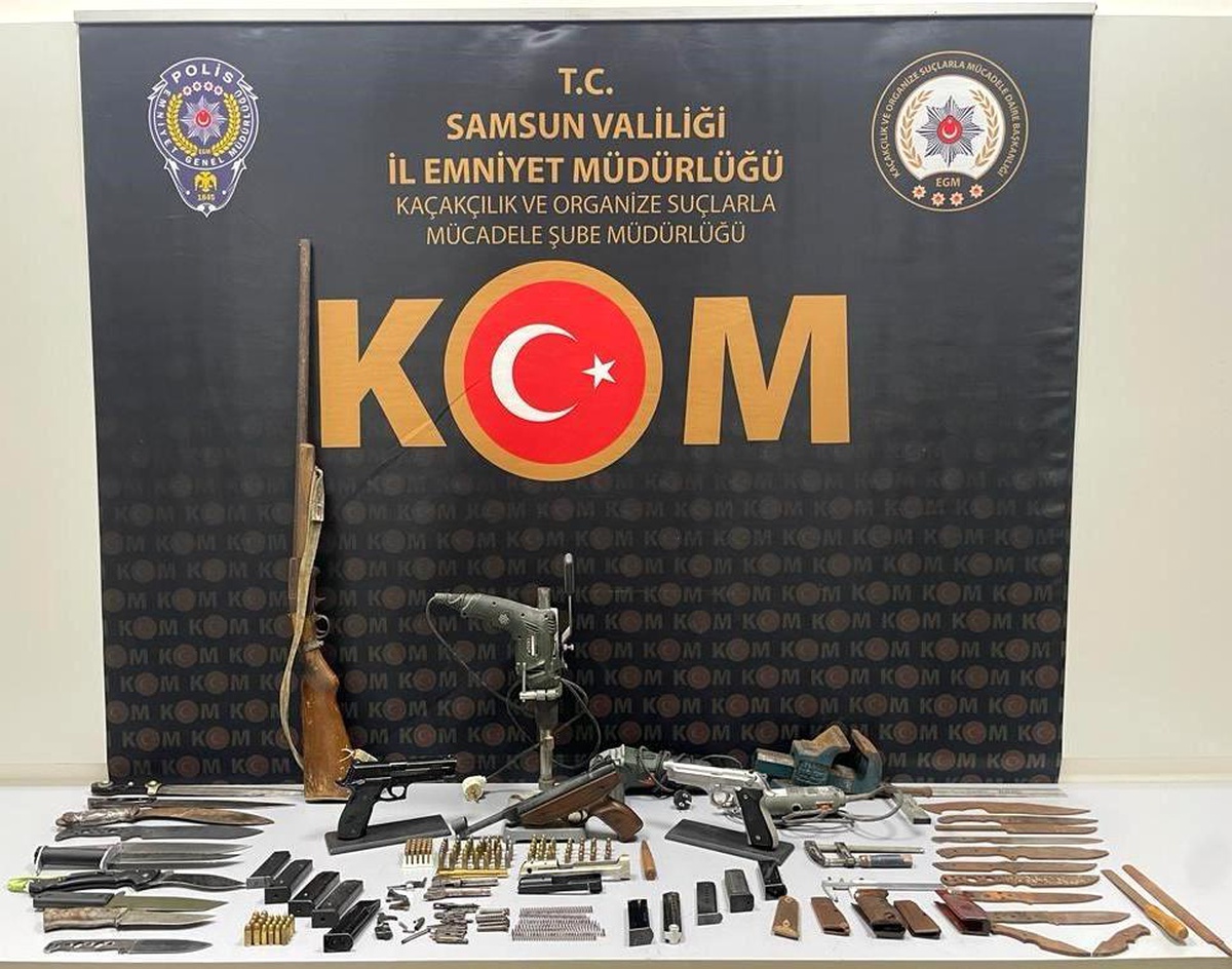 Samsun\'da Ruhsatsız Silah Tamiri Yapan Adrese Operasyon