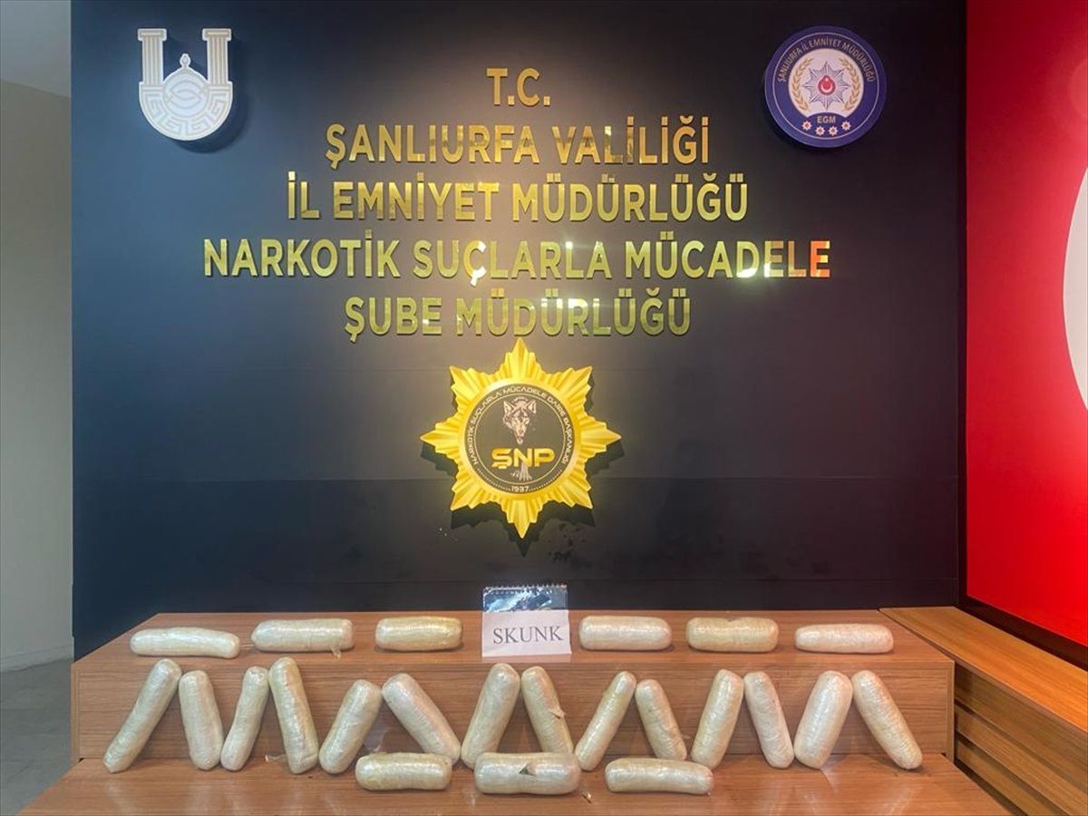 Şanlıurfa\'da 10 kilo 450 gram skunk ele geçirildi