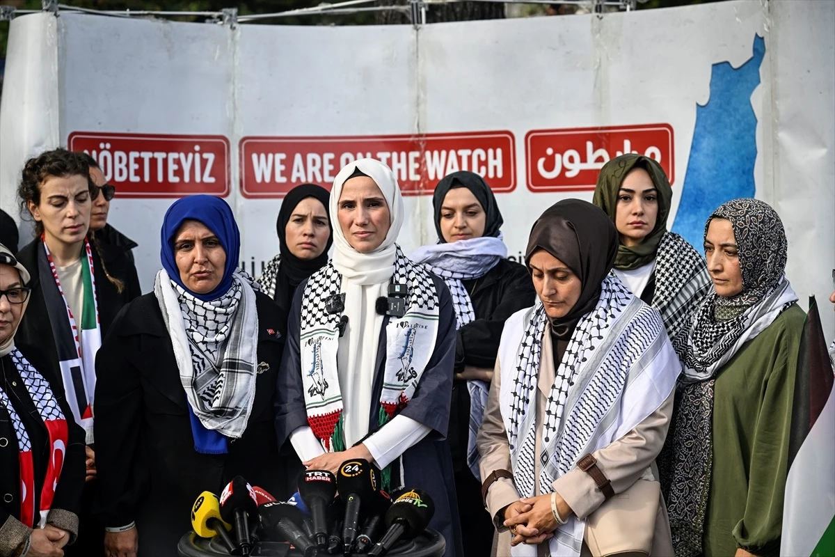 Sümeyye Erdoğan Bayraktar, Filistinli Kadınlarla Dayanışma İnisiyatifi\'nin eylemine destek verdi