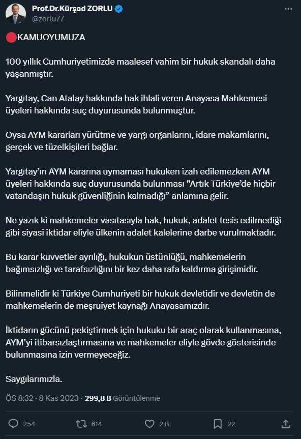 Yargıtay'ın Can Atalay ve AYM kararına siyasilerden peş peşe tepki geldi