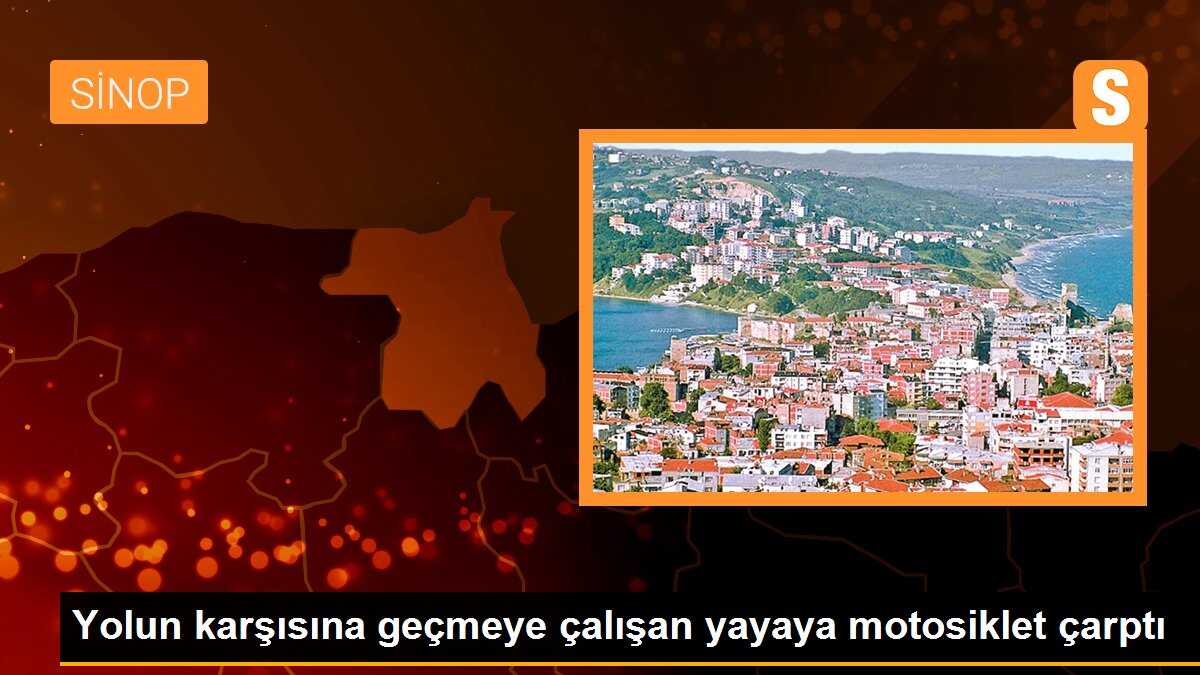 Yolun karşısına geçmeye çalışan yayaya motosiklet çarptı
