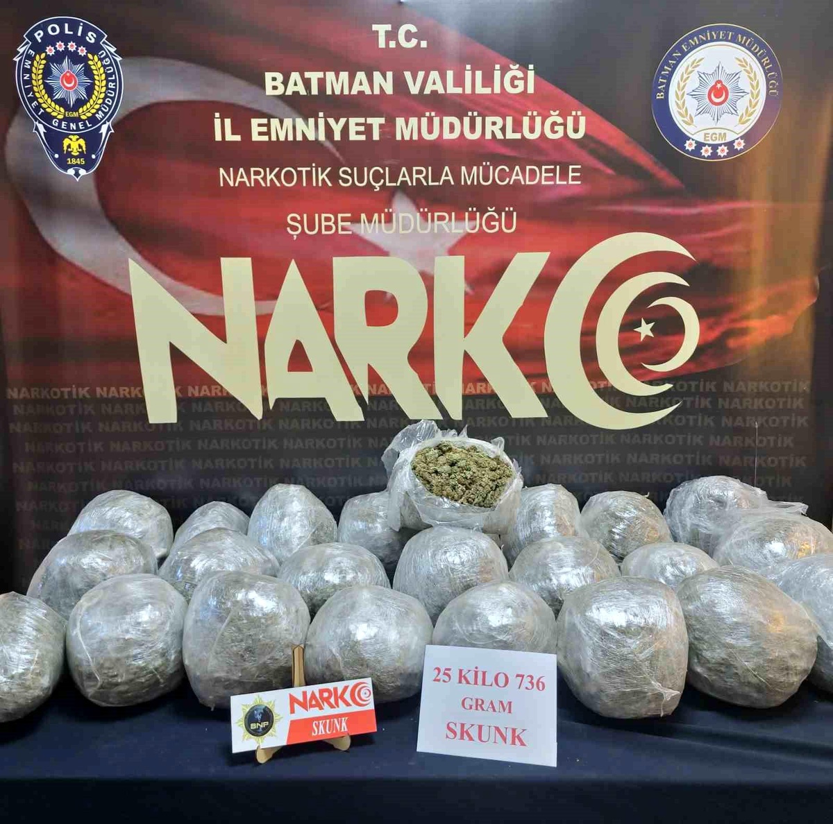 Batman\'da PKK/KCK\'nın finans kaynağına operasyon: 25 kilo 736 gram esrar ele geçirildi