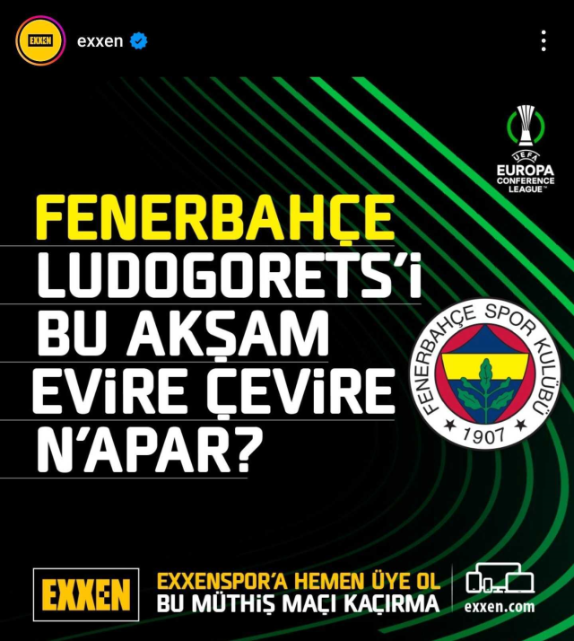 EXXEN'in Ludogorets-Fenerbahçe maçının tanıtımında kullandığı ifadeye tepki yağıyor