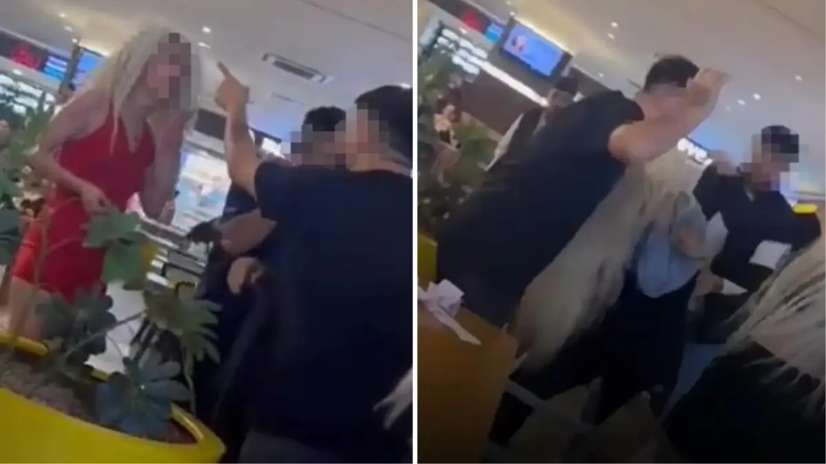 Taksim\'de yan bakma kavgası! Saçlarını yolduğu kadını elinden zor aldılar 