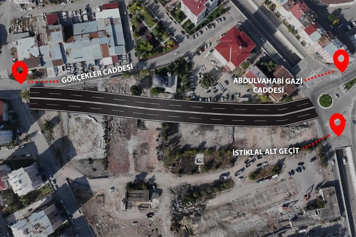 Sivas Belediyesi, yeni yol güzergahında çalışmalarını sürdürüyor