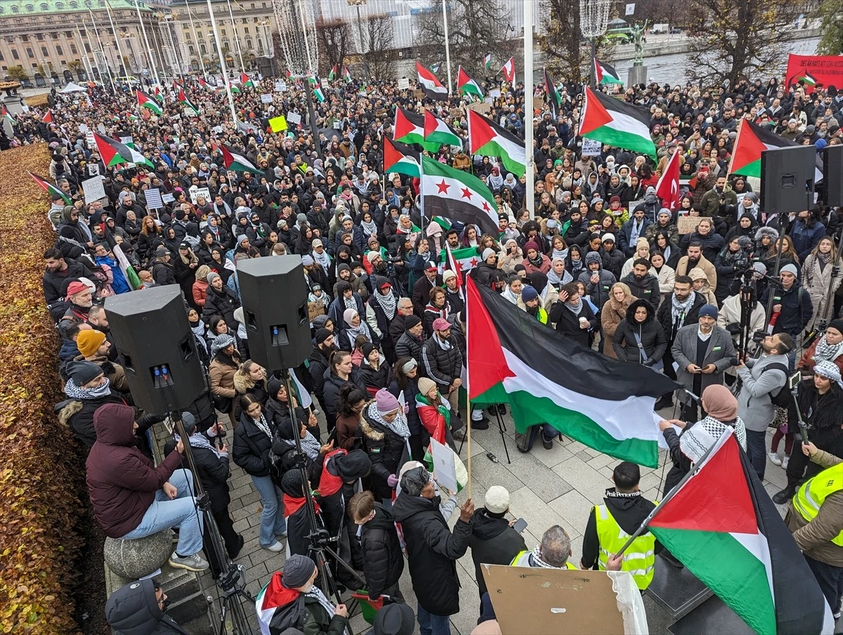 Stockholm\'de Filistin\'e Destek Gösterisi Düzenlendi
